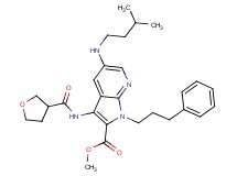 methyl 5-[(3-methylbutyl)amino]-1-(3-phenylpropyl)-3-[(tetrahydro-3-furanylcarbonyl)amino]-1H-pyrrolo[2,3-b]pyridine-2-carboxylate