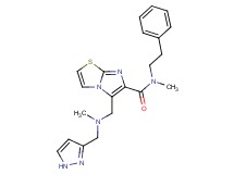N-methyl-5-{[methyl(1H-pyrazol-3-ylmethyl)amino]methyl}-N-(2-phenylethyl)imidazo[2,1-b][1,3]thiazole-6-carboxamide