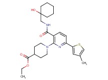 ethyl 1-[3-({[(1-hydroxycyclohexyl)methyl]amino}carbonyl)-6-(4-methyl-2-thienyl)-2-pyridinyl]-4-piperidinecarboxylate