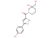 3-(hydroxymethyl)-1-{[3-(4-hydroxyphenyl)-1H-pyrazol-5-yl]carbonyl}-3-piperidinol