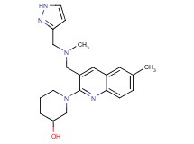 1-(6-methyl-3-{[methyl(1H-pyrazol-3-ylmethyl)amino]methyl}-2-quinolinyl)-3-piperidinol