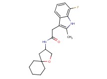 2-(7-fluoro-2-methyl-1H-indol-3-yl)-N-1-oxaspiro[4.5]dec-3-ylacetamide