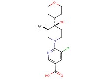 5-chloro-6-[(3R*,4R*)-4-hydroxy-3-methyl-4-(tetrahydro-2H-pyran-4-yl)-1-piperidinyl]nicotinic acid