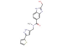 2-(hydroxymethyl)-N-methyl-N-{[3-(2-thienyl)-1H-pyrazol-5-yl]methyl}-1H-benzimidazole-5-carboxamide