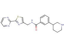 3-piperidin-3-yl-N-[(2-pyrimidin-2-yl-1,3-thiazol-4-yl)methyl]benzamide