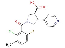 (3S*,4R*)-1-(2-chloro-6-fluoro-3-methylbenzoyl)-4-pyridin-4-ylpyrrolidine-3-carboxylic acid