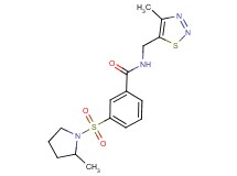 3-[(2-methylpyrrolidin-1-yl)sulfonyl]-N-[(4-methyl-1,2,3-thiadiazol-5-yl)methyl]benzamide