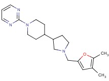 2-(4-{1-[(4,5-dimethyl-2-furyl)methyl]-3-pyrrolidinyl}-1-piperidinyl)pyrimidine