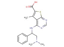 4-{[2-(dimethylamino)-1-phenylethyl]amino}-5-methylthieno[2,3-d]pyrimidine-6-carboxylic acid