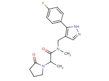 N-{[5-(4-fluorophenyl)-1H-pyrazol-4-yl]methyl}-N-methyl-2-(2-oxopyrrolidin-1-yl)propanamide