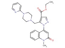 ethyl 1-(1-methyl-2-oxo-1,2-dihydro-4-quinolinyl)-5-{[4-(2-pyridinyl)-1-piperazinyl]methyl}-1H-pyrazole-4-carboxylate