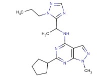 6-cyclopentyl-1-methyl-N-[1-(1-propyl-1H-1,2,4-triazol-5-yl)ethyl]-1H-pyrazolo[3,4-d]pyrimidin-4-amine
