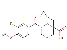 3-(cyclopropylmethyl)-1-(2,3-difluoro-4-methoxybenzoyl)-3-piperidinecarboxylic acid