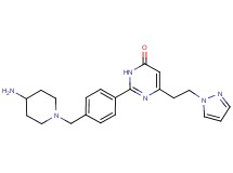 2-{4-[(4-amino-1-piperidinyl)methyl]phenyl}-6-[2-(1H-pyrazol-1-yl)ethyl]-4(3H)-pyrimidinone bis(trifluoroacetate)