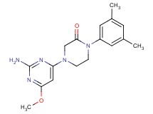 4-(2-amino-6-methoxy-4-pyrimidinyl)-1-(3,5-dimethylphenyl)-2-piperazinone