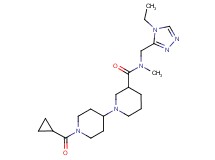 1'-(cyclopropylcarbonyl)-N-[(4-ethyl-4H-1,2,4-triazol-3-yl)methyl]-N-methyl-1,4'-bipiperidine-3-carboxamide