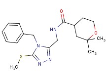 N-{[4-benzyl-5-(methylthio)-4H-1,2,4-triazol-3-yl]methyl}-2,2-dimethyltetrahydro-2H-pyran-4-carboxamide