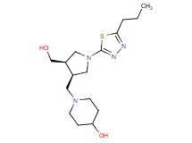 1-{[(3R*,4R*)-4-(hydroxymethyl)-1-(5-propyl-1,3,4-thiadiazol-2-yl)pyrrolidin-3-yl]methyl}piperidin-4-ol