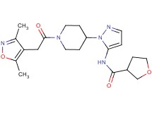 N-(1-{1-[2-(3,5-dimethyl-4-isoxazolyl)acetyl]-4-piperidinyl}-1H-pyrazol-5-yl)tetrahydro-3-furancarboxamide