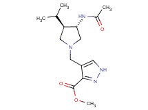 methyl 4-{[(3S*,4R*)-3-(acetylamino)-4-isopropyl-1-pyrrolidinyl]methyl}-1H-pyrazole-3-carboxylate