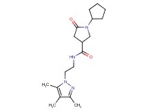 1-cyclopentyl-5-oxo-N-[2-(3,4,5-trimethyl-1H-pyrazol-1-yl)ethyl]-3-pyrrolidinecarboxamide