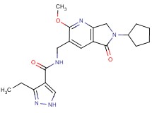N-[(6-cyclopentyl-2-methoxy-5-oxo-6,7-dihydro-5H-pyrrolo[3,4-b]pyridin-3-yl)methyl]-3-ethyl-1H-pyrazole-4-carboxamide