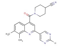 1-[(7,8-dimethyl-2-pyrimidin-5-ylquinolin-4-yl)carbonyl]piperidine-4-carbonitrile