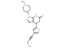 4-[4-(3-hydroxyprop-1-yn-1-yl)-2-thienyl]-1-(1-methylpiperidin-4-yl)-1,4,5,7-tetrahydro-6H-pyrazolo[3,4-b]pyridin-6-one