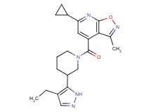 6-cyclopropyl-4-{[3-(4-ethyl-1H-pyrazol-5-yl)piperidin-1-yl]carbonyl}-3-methylisoxazolo[5,4-b]pyridine