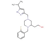 2-{1-(2-fluorobenzyl)-4-[(5-isopropyl-1H-pyrazol-3-yl)methyl]-2-piperazinyl}ethanol