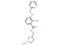 2-methyl-N-[(1-methylpyrrolidin-3-yl)methyl]-3-[(pyridin-2-ylmethyl)amino]benzamide