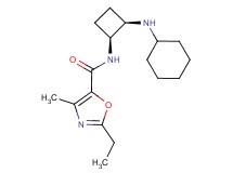 N-[(1S*,2R*)-2-(cyclohexylamino)cyclobutyl]-2-ethyl-4-methyl-1,3-oxazole-5-carboxamide
