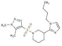 3-(1-butyl-1H-imidazol-2-yl)-1-[(1,5-dimethyl-1H-pyrazol-4-yl)sulfonyl]piperidine