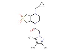 (4aR*,7aS*)-1-(cyclopropylmethyl)-4-[(3,4,5-trimethyl-1H-pyrazol-1-yl)acetyl]octahydrothieno[3,4-b]pyrazine 6,6-dioxide
