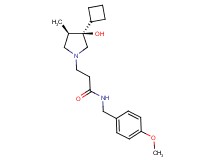 3-[(3R*,4R*)-3-cyclobutyl-3-hydroxy-4-methyl-1-pyrrolidinyl]-N-(4-methoxybenzyl)propanamide