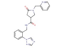 5-oxo-1-(2-pyridinylmethyl)-N-[2-(1H-1,2,4-triazol-1-yl)benzyl]-3-pyrrolidinecarboxamide