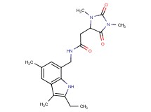 2-(1,3-dimethyl-2,5-dioxoimidazolidin-4-yl)-N-[(2-ethyl-3,5-dimethyl-1H-indol-7-yl)methyl]acetamide