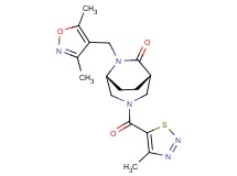 (1S*,5R*)-6-[(3,5-dimethylisoxazol-4-yl)methyl]-3-[(4-methyl-1,2,3-thiadiazol-5-yl)carbonyl]-3,6-diazabicyclo[3.2.2]nonan-7-one