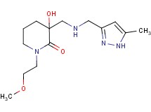 3-hydroxy-1-(2-methoxyethyl)-3-({[(5-methyl-1H-pyrazol-3-yl)methyl]amino}methyl)piperidin-2-one
