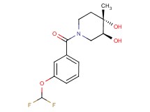 (3S*,4S*)-1-[3-(difluoromethoxy)benzoyl]-4-methylpiperidine-3,4-diol