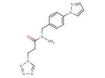 N-methyl-N-[4-(1H-pyrazol-1-yl)benzyl]-3-(1H-tetrazol-1-yl)propanamide