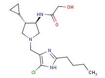 N-{rel-(3R,4S)-1-[(2-butyl-5-chloro-1H-imidazol-4-yl)methyl]-4-cyclopropyl-3-pyrrolidinyl}-2-hydroxyacetamide hydrochloride