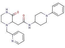2-[3-oxo-1-(2-pyridinylmethyl)-2-piperazinyl]-N-(1-phenyl-4-piperidinyl)acetamide