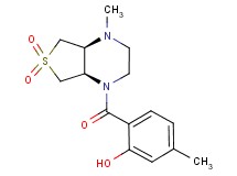 5-methyl-2-{[(4aS*,7aR*)-4-methyl-6,6-dioxidohexahydrothieno[3,4-b]pyrazin-1(2H)-yl]carbonyl}phenol