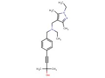 4-[4-({ethyl[(1-ethyl-3,5-dimethyl-1H-pyrazol-4-yl)methyl]amino}methyl)phenyl]-2-methylbut-3-yn-2-ol