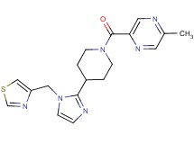 2-methyl-5-({4-[1-(1,3-thiazol-4-ylmethyl)-1H-imidazol-2-yl]-1-piperidinyl}carbonyl)pyrazine