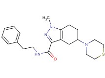 1-methyl-N-(2-phenylethyl)-5-(4-thiomorpholinyl)-4,5,6,7-tetrahydro-1H-indazole-3-carboxamide