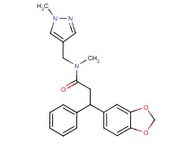 3-(1,3-benzodioxol-5-yl)-N-methyl-N-[(1-methyl-1H-pyrazol-4-yl)methyl]-3-phenylpropanamide
