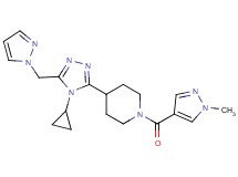 4-[4-cyclopropyl-5-(1H-pyrazol-1-ylmethyl)-4H-1,2,4-triazol-3-yl]-1-[(1-methyl-1H-pyrazol-4-yl)carbonyl]piperidine