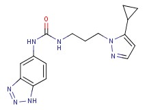 N-1H-1,2,3-benzotriazol-5-yl-N'-[3-(5-cyclopropyl-1H-pyrazol-1-yl)propyl]urea